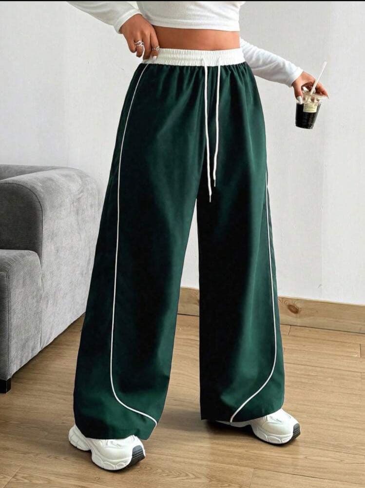 بنطلون كاجوال فضفاض برباط  بمقاسات كبيرة بألوان متعددة